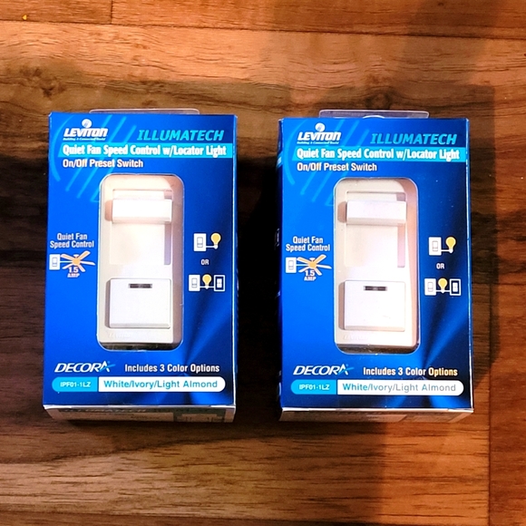 Nib! 2pc Leviton IP710-DLZ Slide Dimmer - White/Ivory/Single Pole/3way - Picture 1 of 4